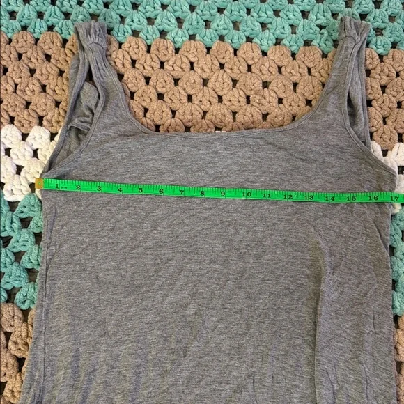 Gray Slouch Cowl Back Oversized High Low Tank Top Shirt Womens sz Small - Picture 3 of 5
